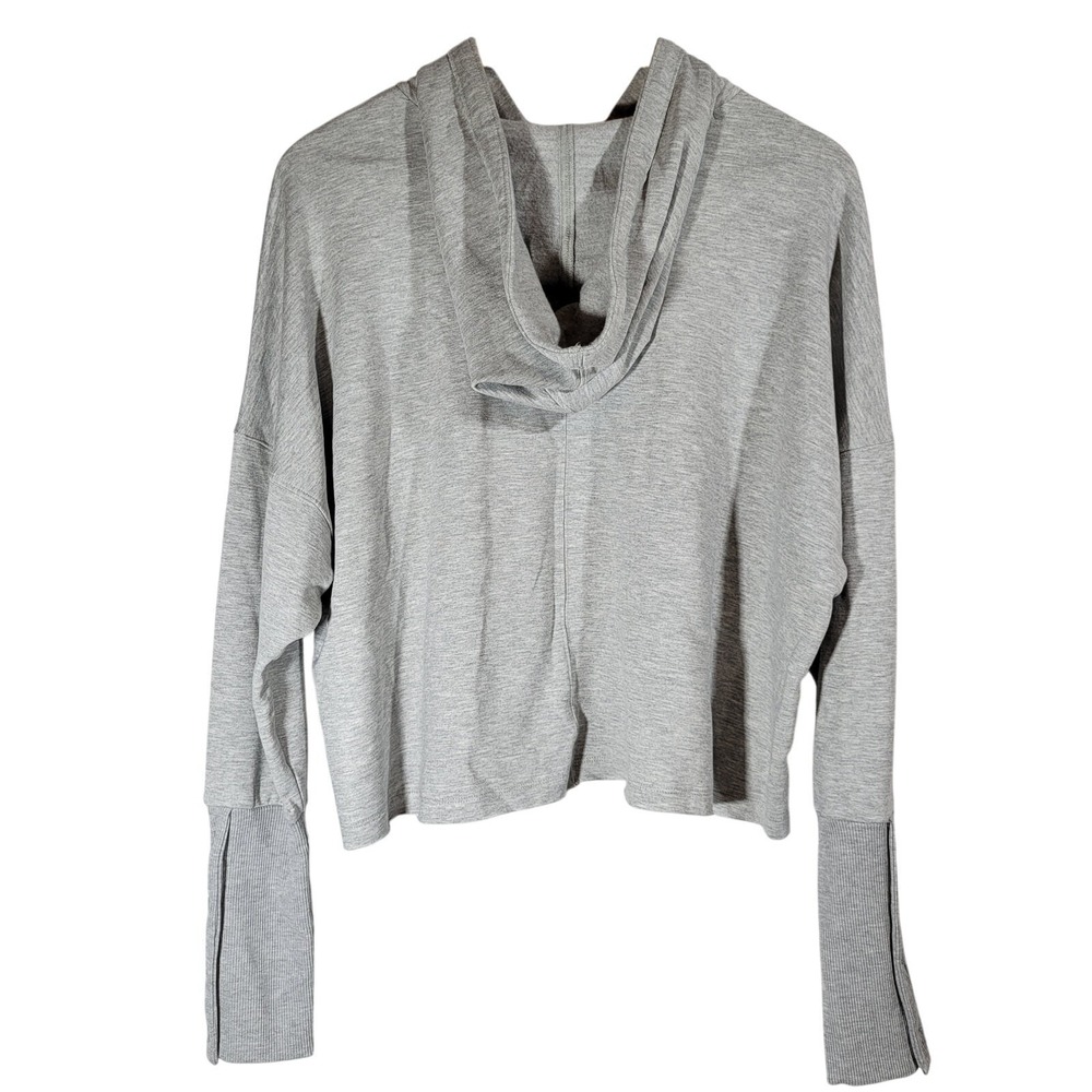 Nike Yoga Women's Dri-Fit Gray Cropped Hoodie‎ Sweatshirt Training XL - Picture 2 of 13